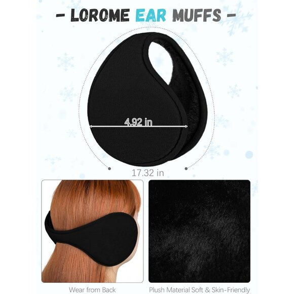 Women’s Black Knit Beanie Hat, Gloves, Scarf & Ear Warmer Set - Winter - Picture 5 of 7